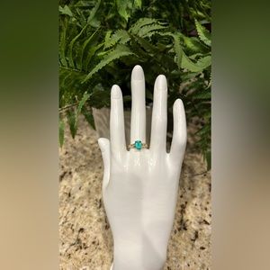 Solid 14K Genuine Emerald & Diamond Ring